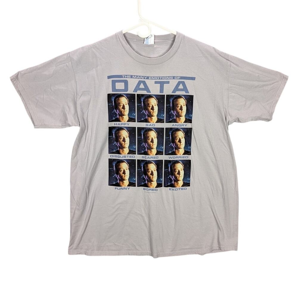 The Many Emotions of Data Shirt Mens Extra Large Gray Star Trek Novelty Nerdy